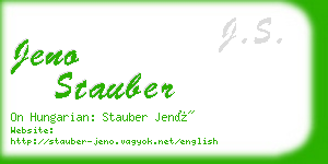 jeno stauber business card